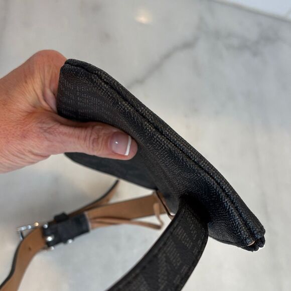 Michael Kors Crossbody Bag Purse Signature Monogram Coated Canvas Belt Bag - Picture 9 of 16